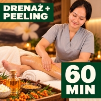 60 - minutowy drenaż limfatyczny nóg i rąg z peelingiem 